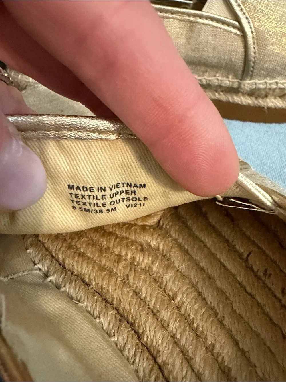 Michael Kors Metallic Gold Espadrille Slip-On Flats